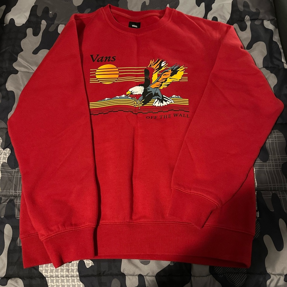 Vans Red Graphic Crewneck Sweatshirt